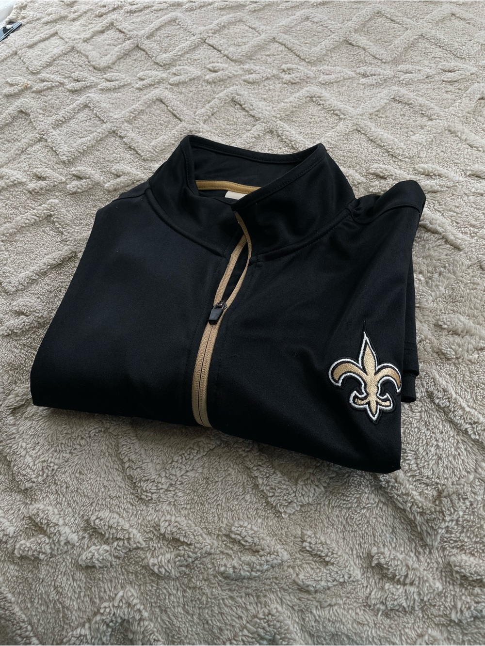Fanatics Black & Gold Men's Quarter-Zip Lightweight Pullover  Saints Logo Sz 2XL
